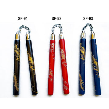 Rattan Wooden Dragon Nunchucks Chain - 12"