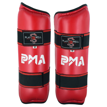 Childrens Semi Contact Elite Kickboxing Shin Guards  - Red