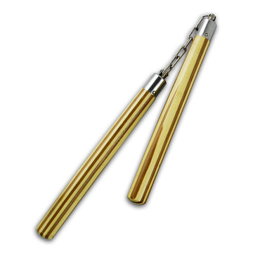 NR-074B: Premium Bamboo Striped Nunchaku