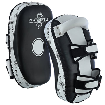 Playwell Elite "Logos V2" Leather Curved Thai Pad - Pair