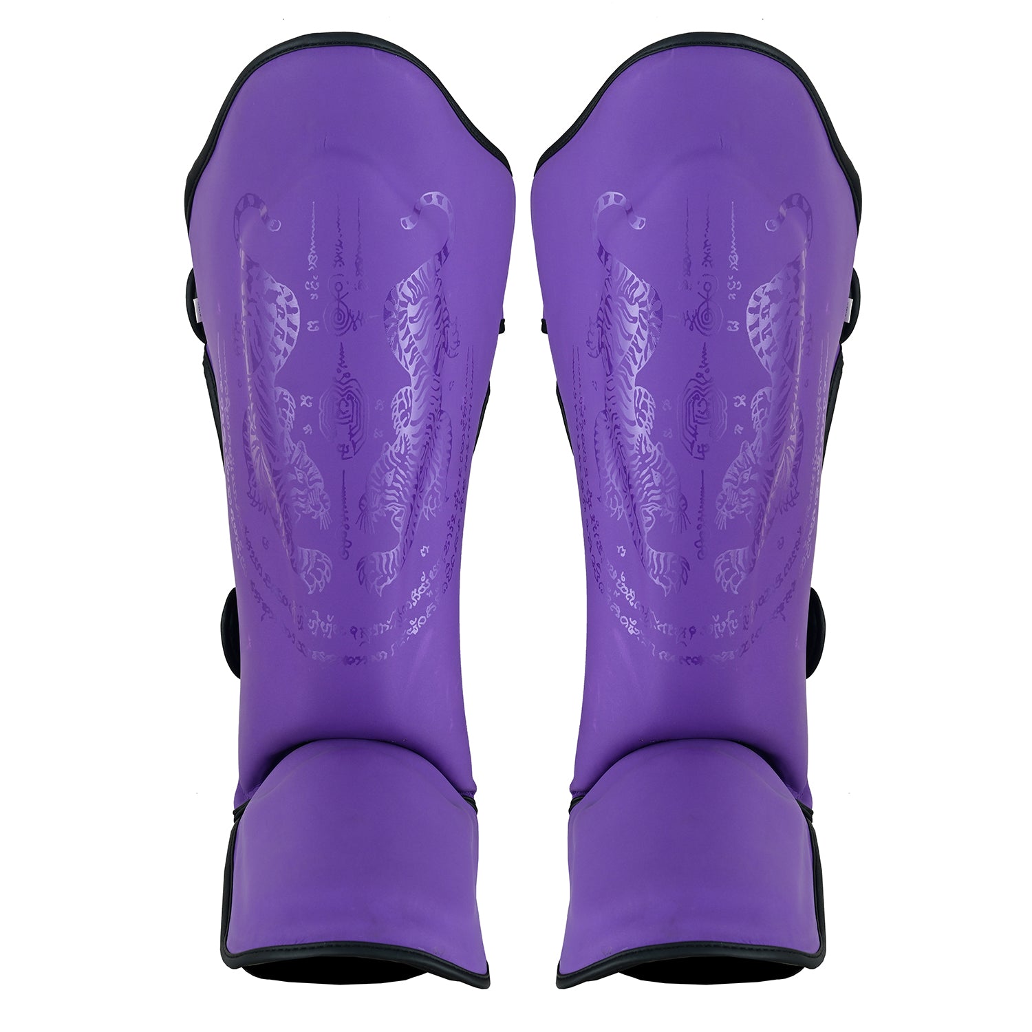 Ladies Muay Thai Twin Tiger Shin Instep Guards - Purple - PRE OR