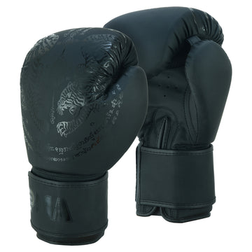 Playwell Childrens Matte Black "Twin Tiger" Boxing Gloves