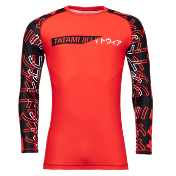 Tatami Mens No Gi  Uncover Long Sleeve Rash Guard - Red