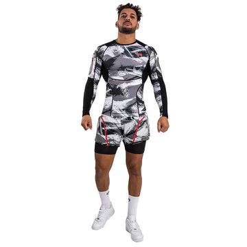 Venum Electron 3.0 MMA Long Sleeve Rashguard - Camo Grey