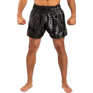 Venum Logos Muay Thai Fight Shorts - Black