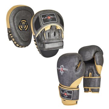 Vintage Series Boxing Focus Mitts & Gloves Set