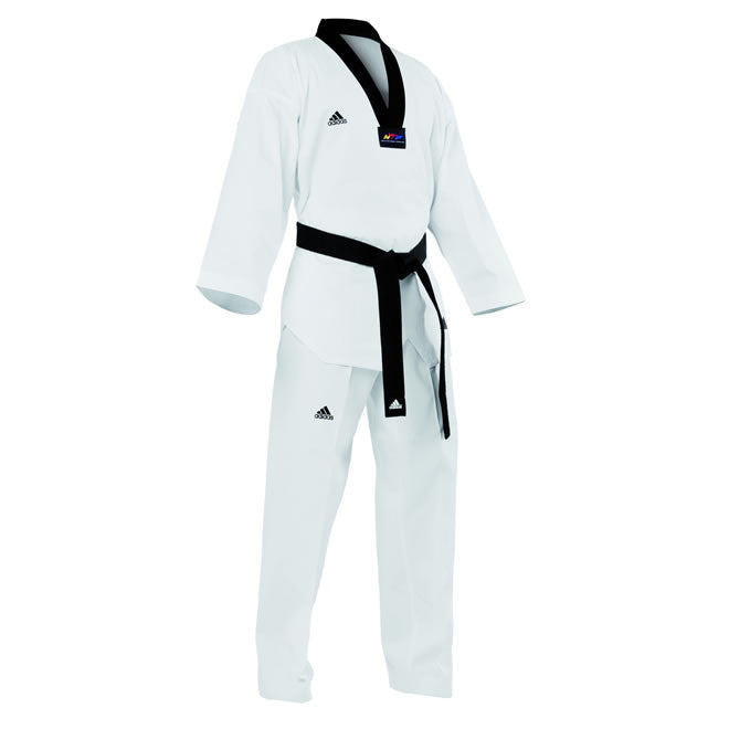 Adidas Taekwondo Ribbed Champion II Black V Neck Uniform