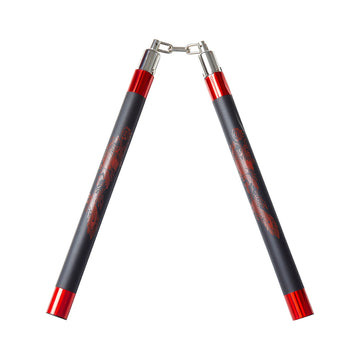 Deluxe Foam Speed Nunchucks With Chain - Black/Red - 11"