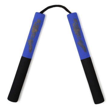 NR-005: Foam Nunchaku with Cord Blue / Black Dragon