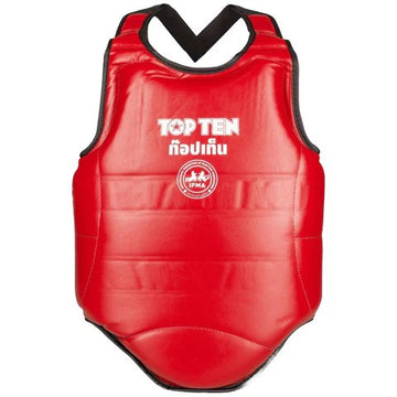 Top Ten Muay Thai IFMA Approved Chest Guard - Red