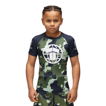 Tatami Kids MTP Green Camo Short Sleeve Rash Guard