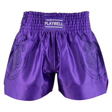 Twin Tiger Satin Muay Thai Competition Fight Shorts  - Purple