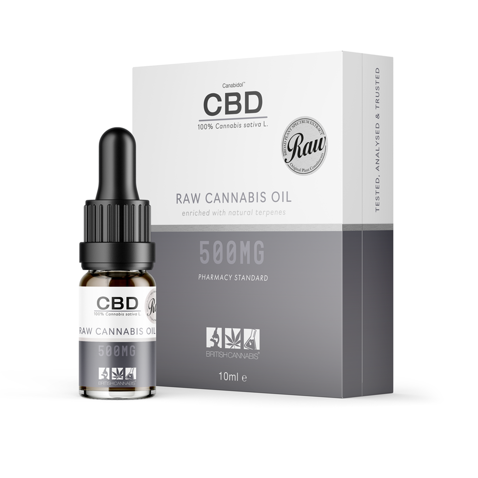 British Cannabis - 100% Pure Raw Cannabis CBD Oil - 500mg