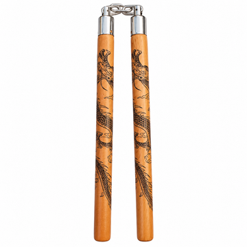 Competition Wooden Speed Dragon Nunchucks Chain 11" - Red