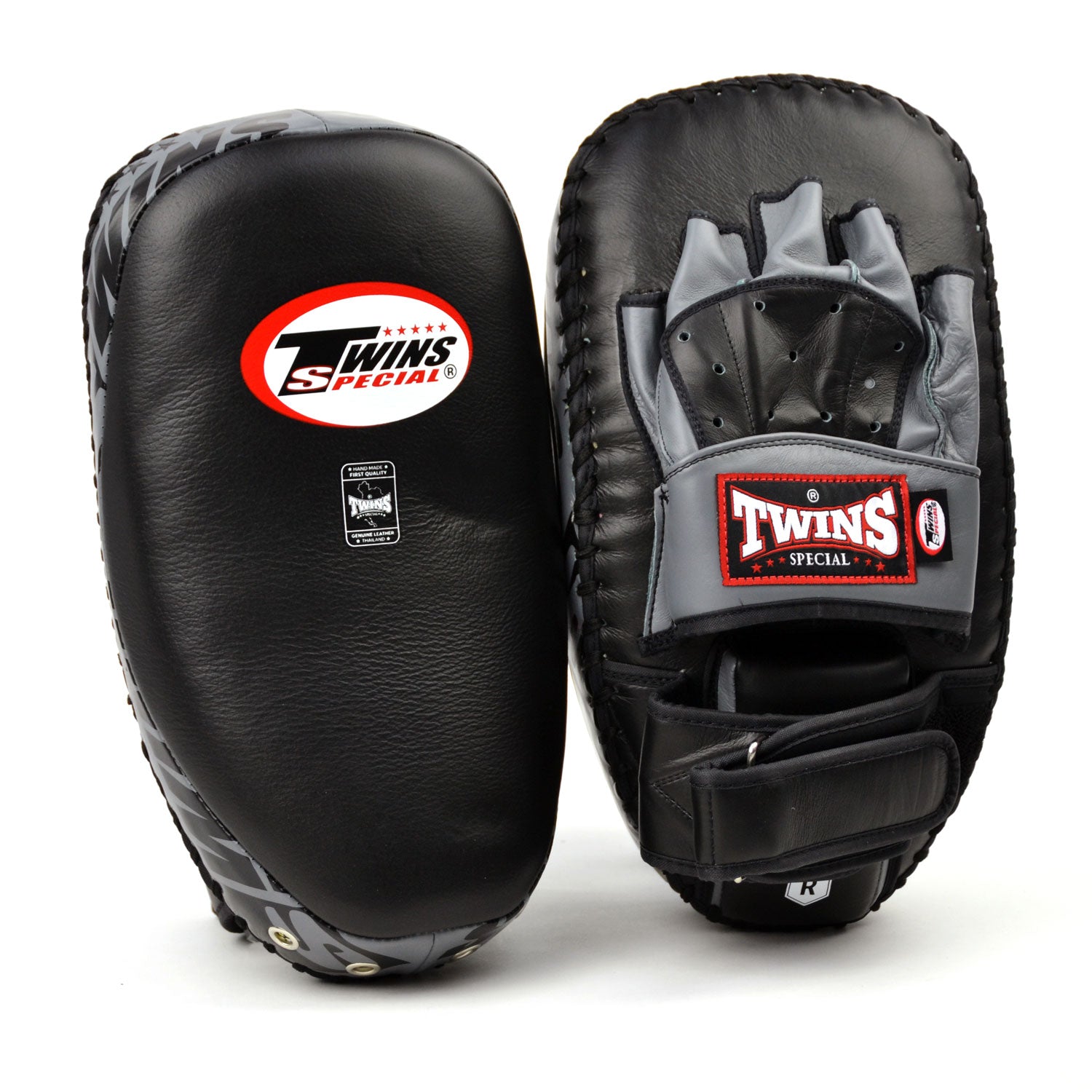 Twins Hybrid Leather Focus-Thai Pads  - Black/Grey